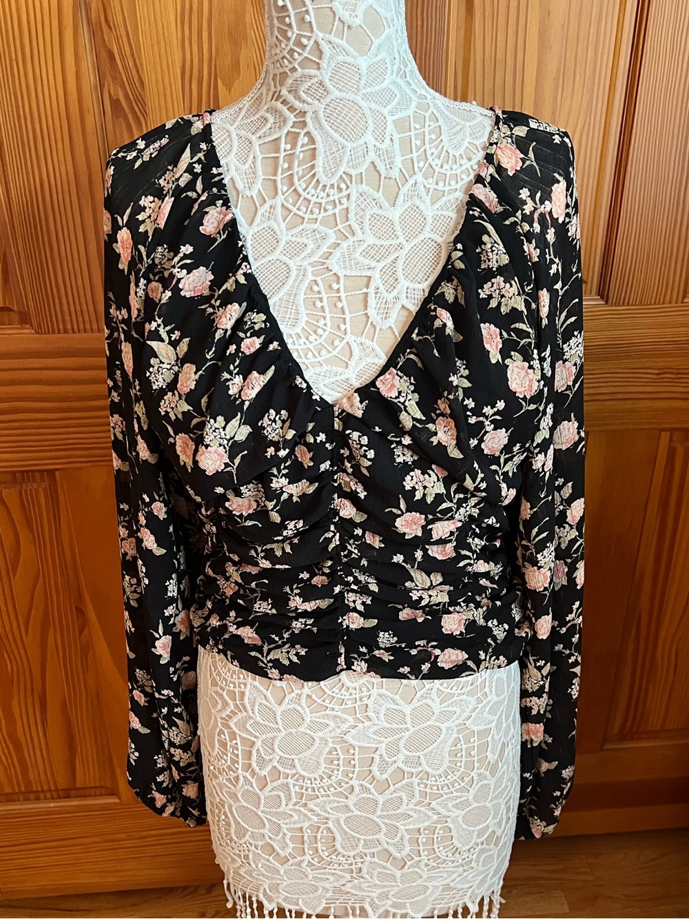 Free People Final Rose Ruched Top